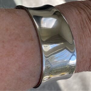 Sterling Silver Cuff Bangle Bracelet stamped ‘925’
